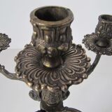 Antique brass and marble chandelier