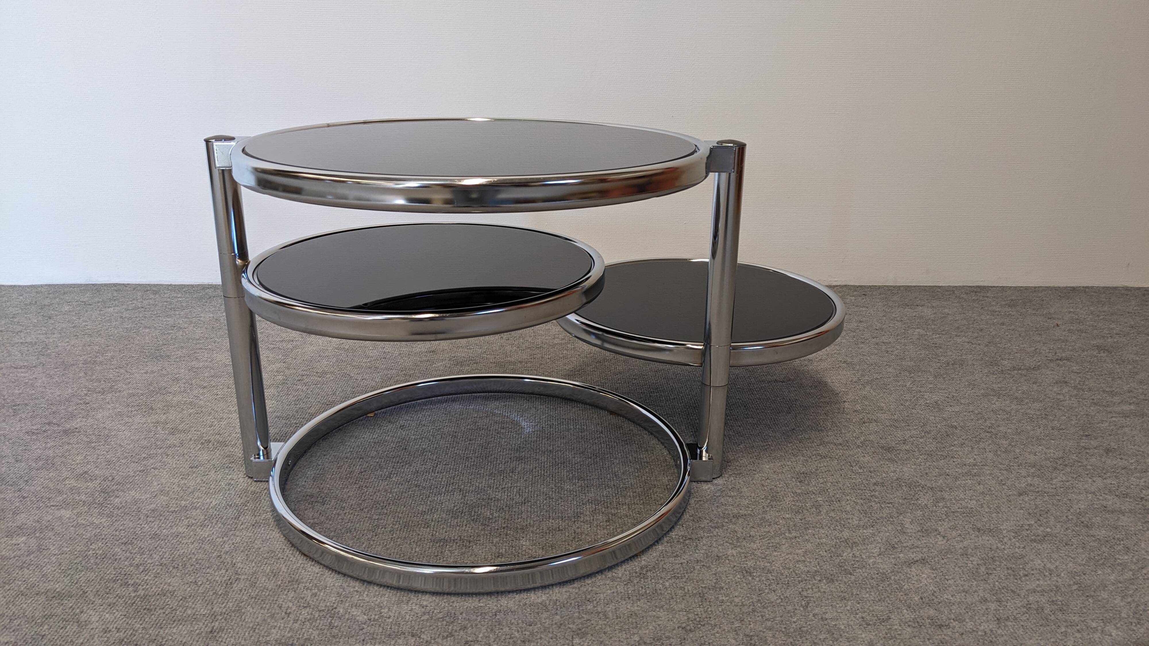 Space Age 3-tier coffee table by Leitmotiv-Swivel, Netherlands circa 1970