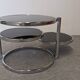 Table basse Space age à 3 plateaux par Leitmotiv-Swivel, Pays-Bas vers 1970