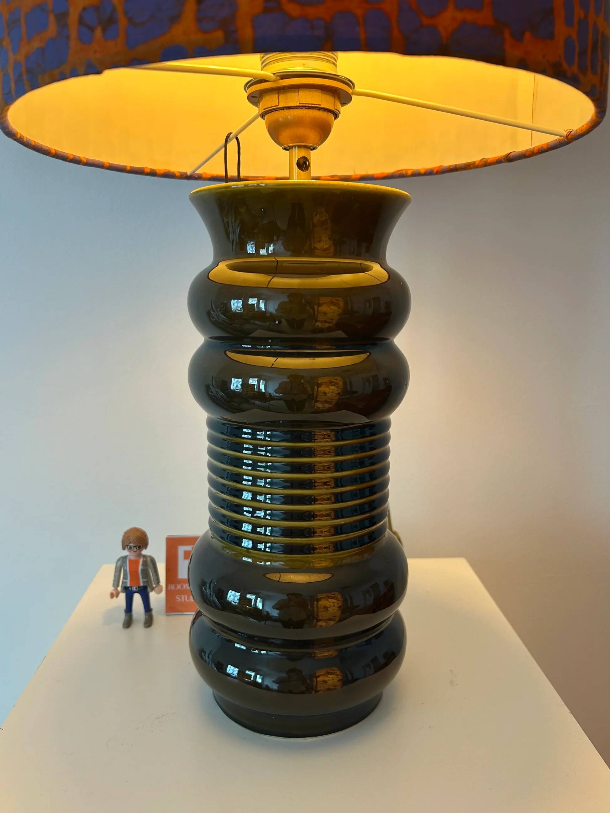 AK-Keramik: Olive lamp from a Mid Century vase