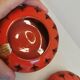 Pair of candle holders from the 1960s-1970s, crafted in red ceramic