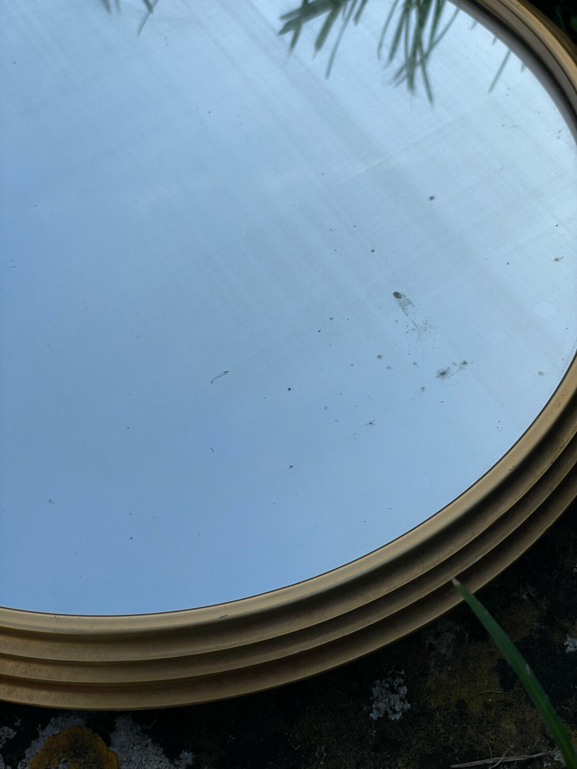 Vintage gold mirror round top