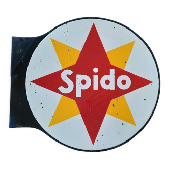 Ancienne plaque émaillée "Spido" Huile, automobilia 48x52cm 1960