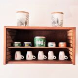 Scandinavian style teak wall or table shelf