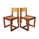 Pair of vintage chairs by André Sornay in wood 1960