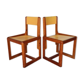 Pair of vintage chairs by André Sornay in wood 1960