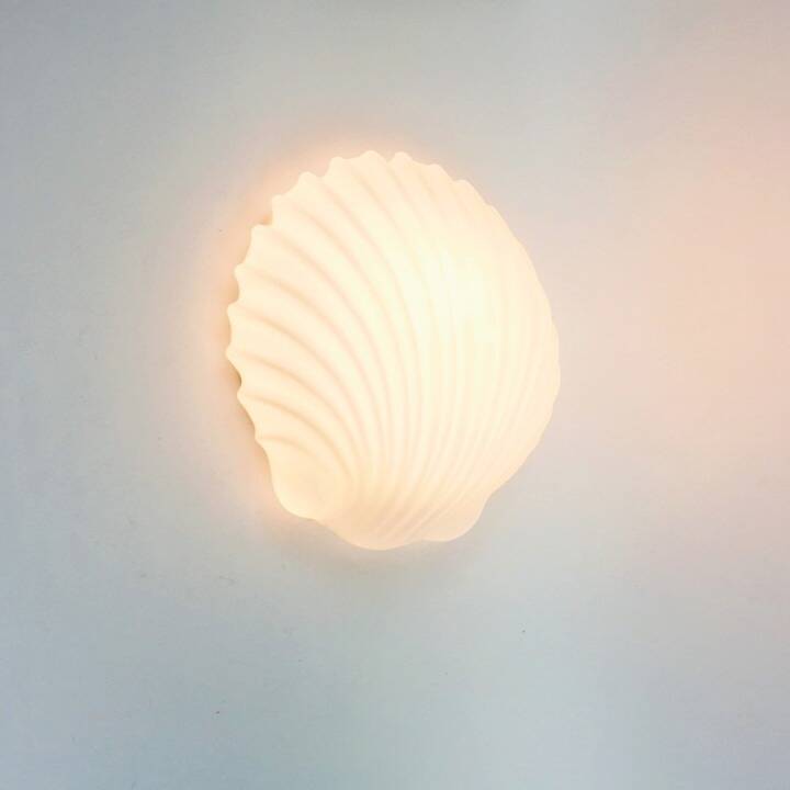 Large Minimalist Opaline Glass Shell-Shaped Wall Light from Limburg, Germany, 1970s