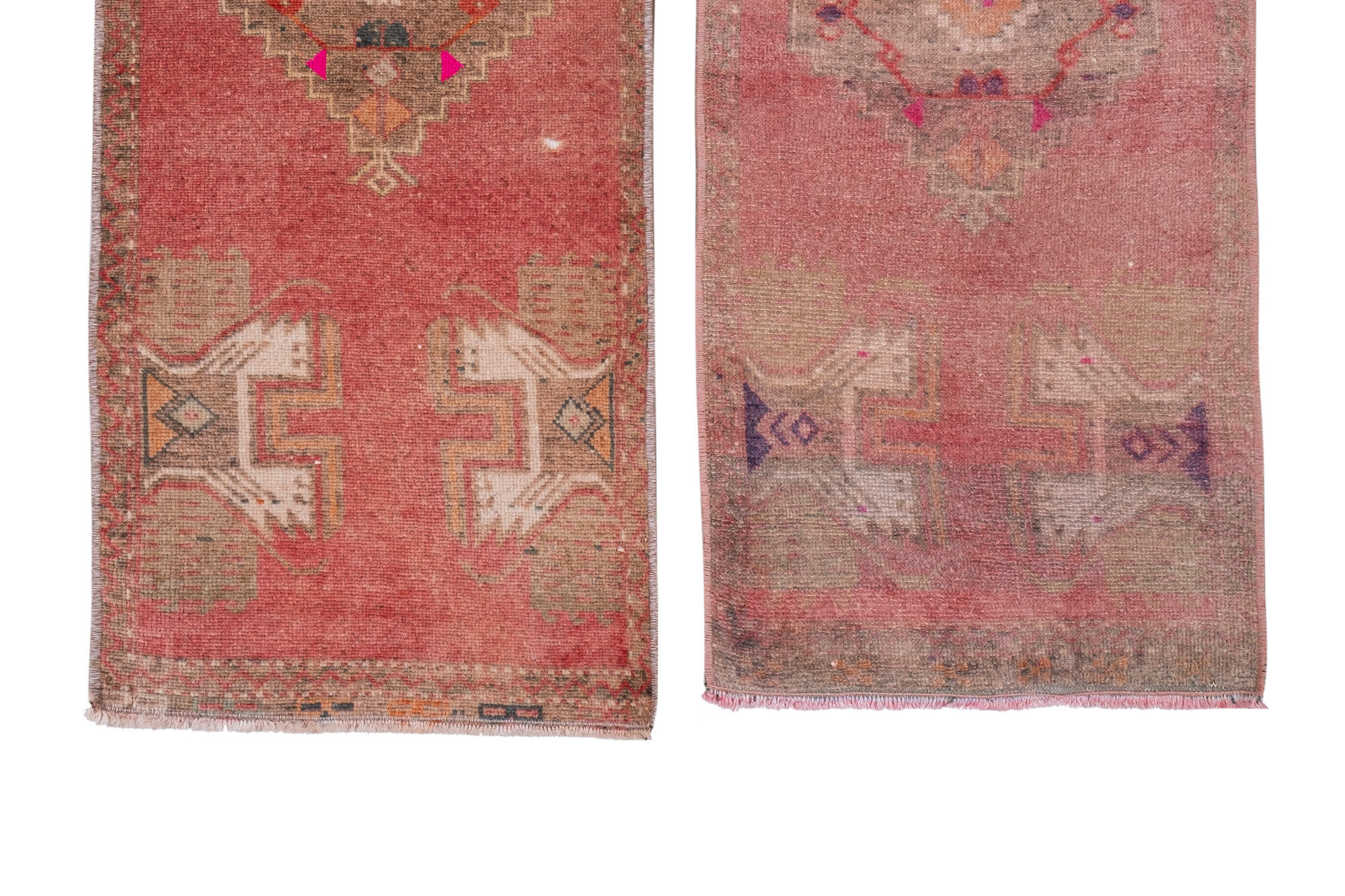 Distressed Turkish Rugs, 1970s, Set of 2 45 x 112 - 45 x 115 cm