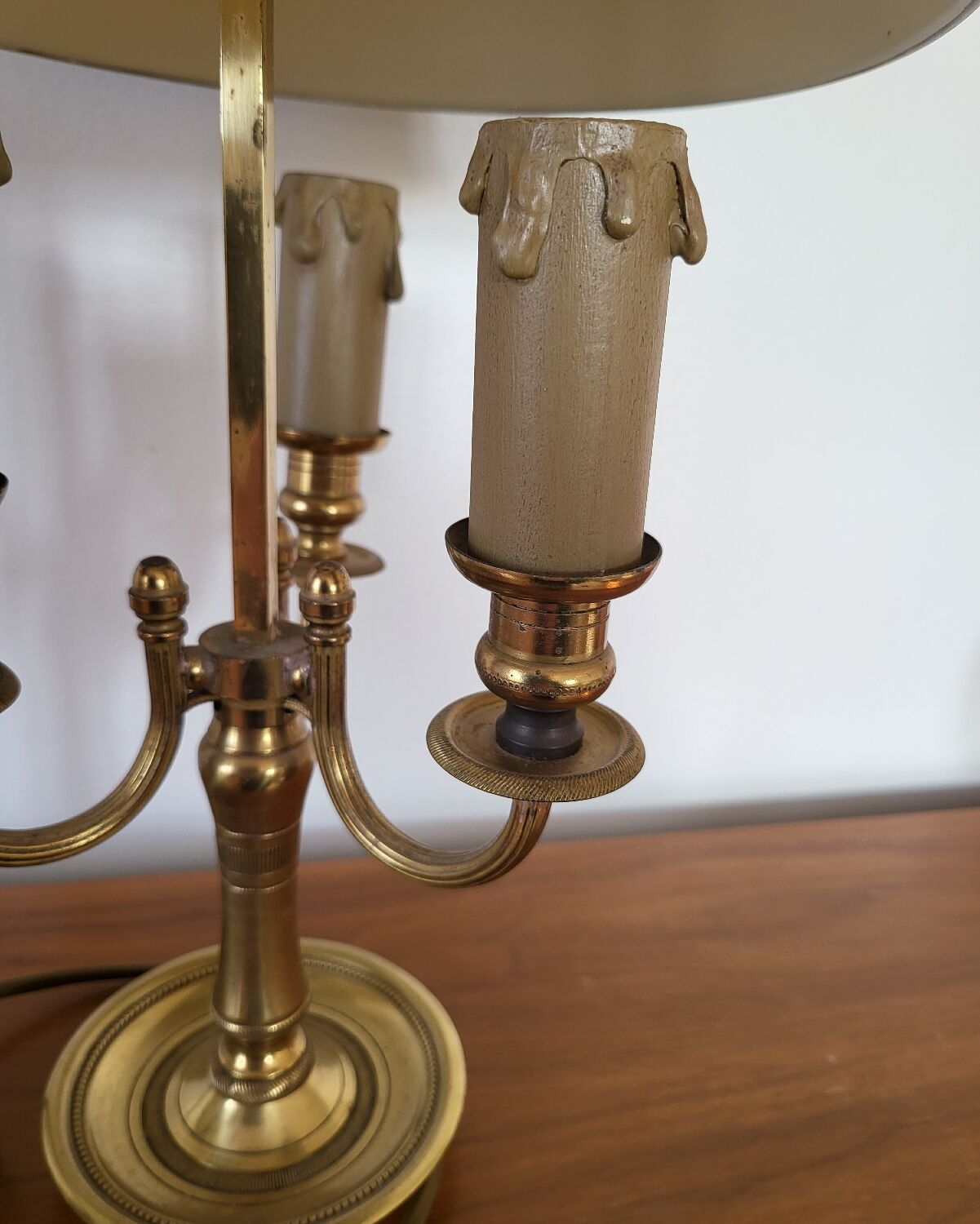 Antique Empire Style Bouillotte Lamp in brass and tin