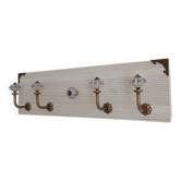Wall-mounted coat rack 50 cm – 4 hooks and decorative central button