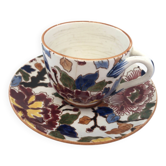 Gien peony coffee cup