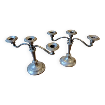 Pair of 3-branch candlesticks