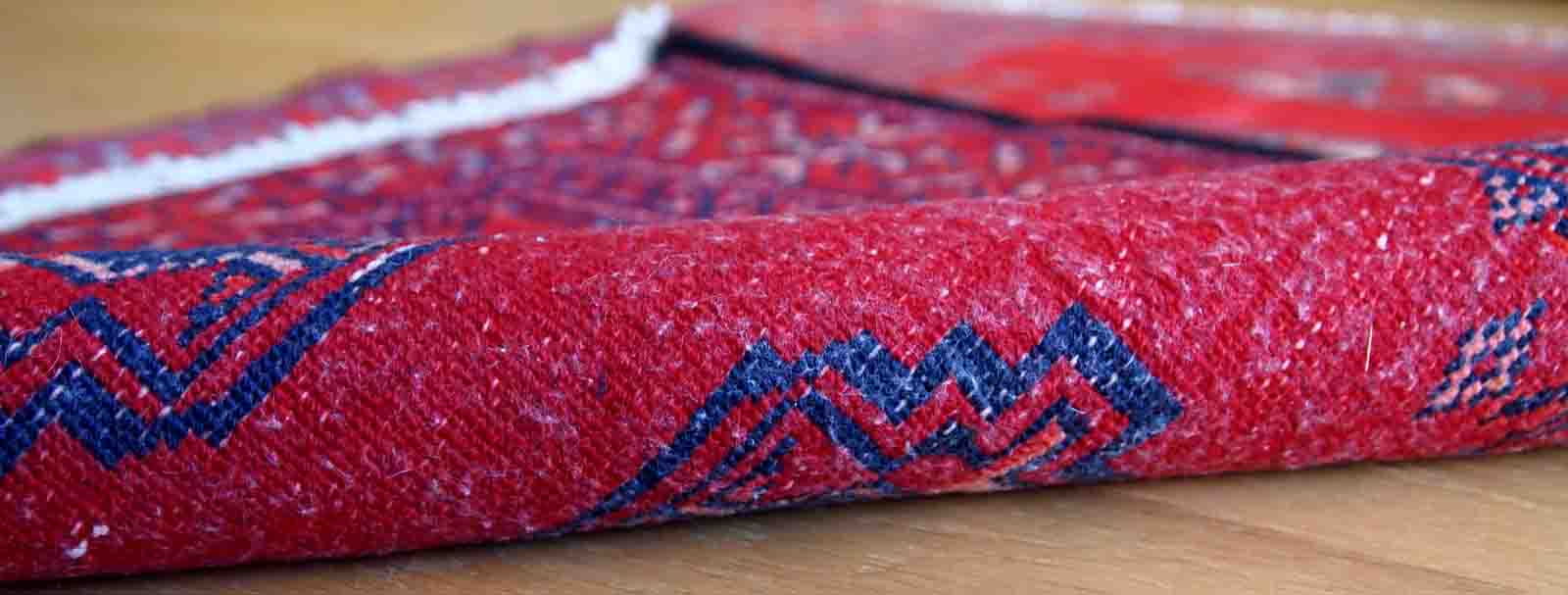 Vintage handmade Turkoman rug 58cm x 79cm 1970