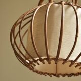 Vintage rattan chandelier 60s