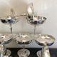 8 silver metal ice cream cups with punches