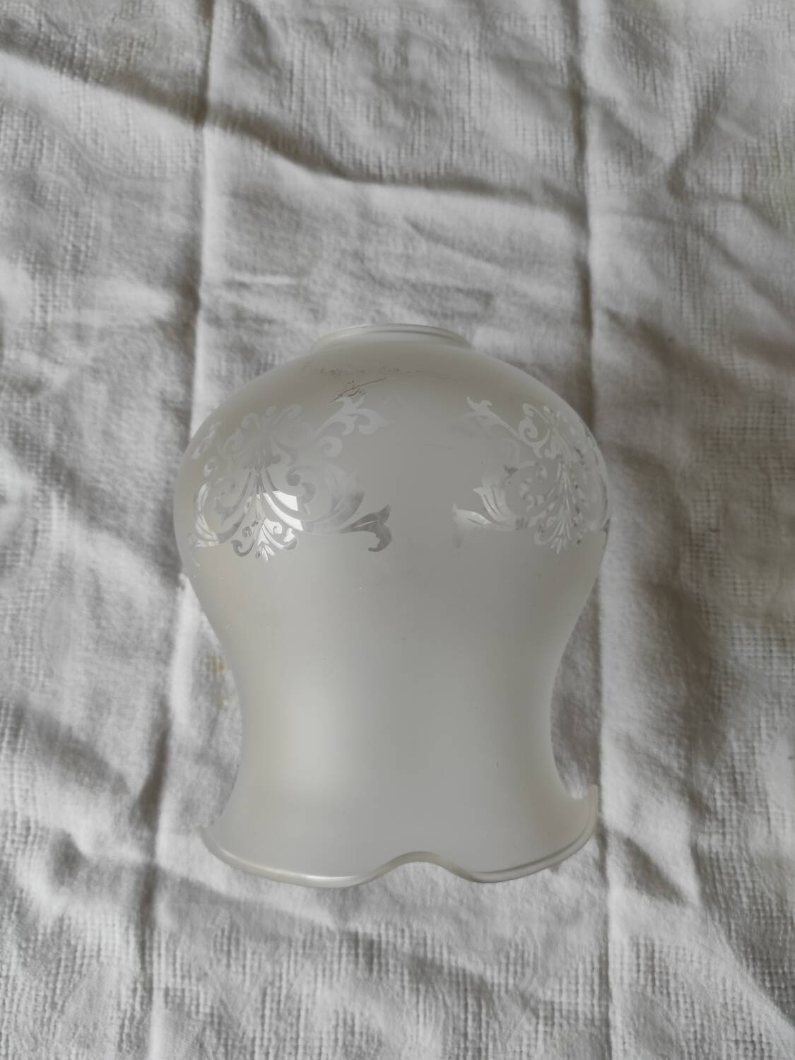 'Tulip' lampshade for lighting, transparent decoration on frosted glass.