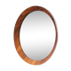 Round mirror with wooden veneer frame, 1970s