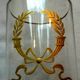 4 glasses, fine crystal enamelled with palms and Louis XVI knot with fine gold