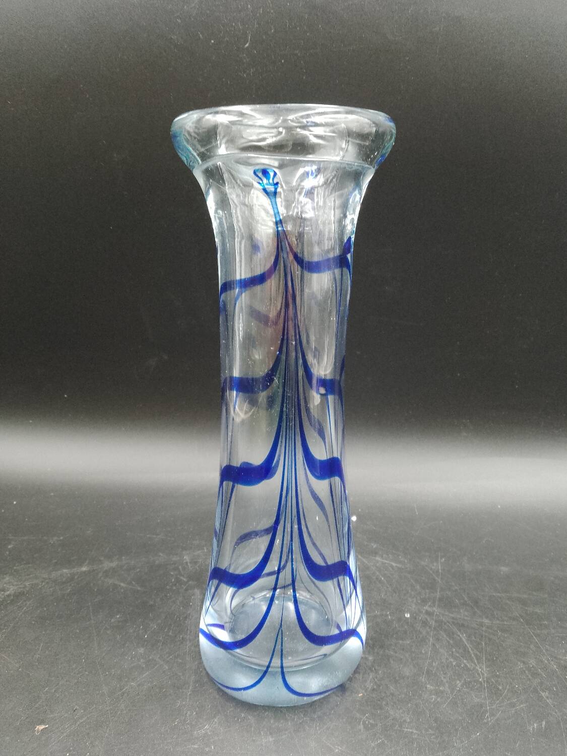 Blue Murano glass vase by Seguso, Italy 1970