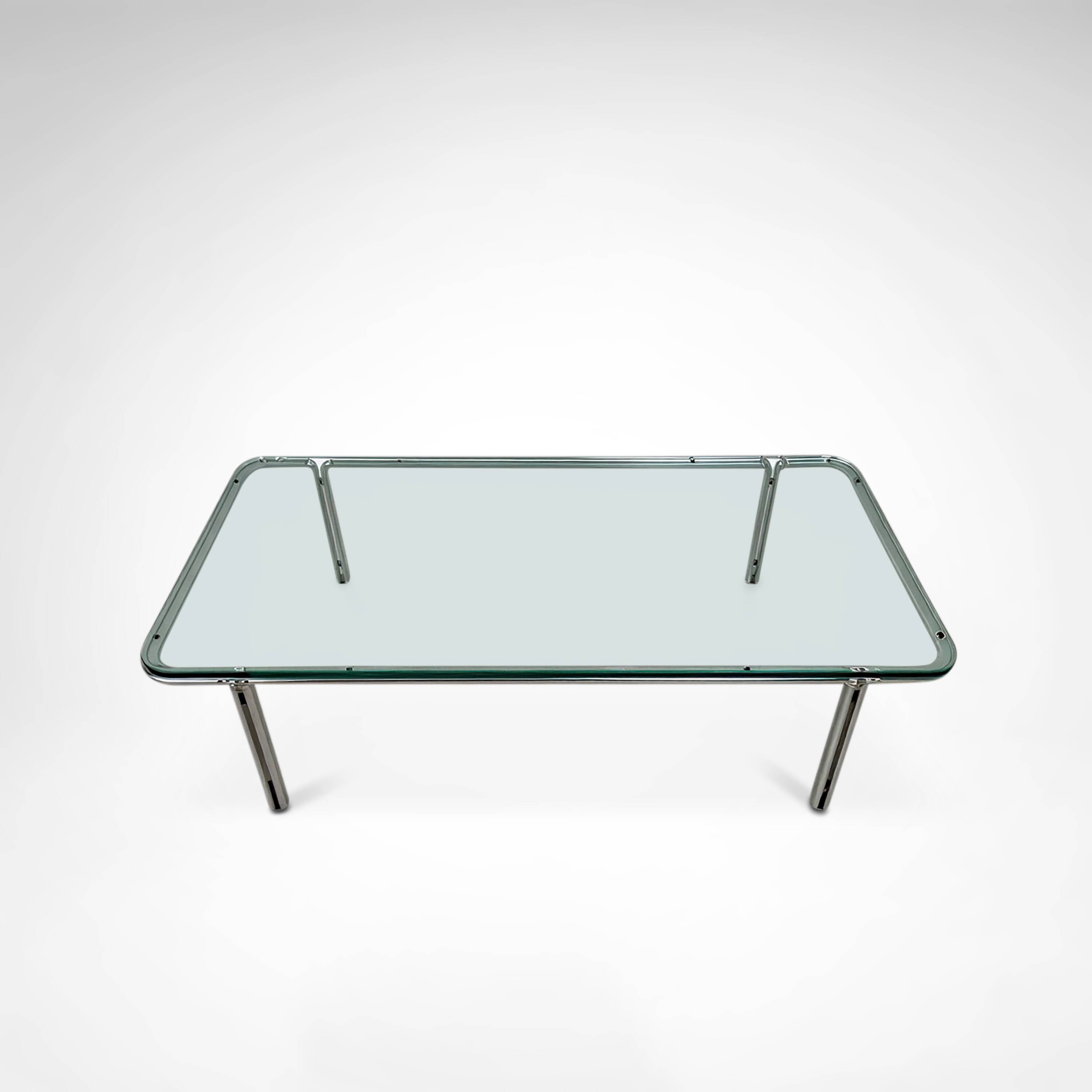 T112 steel and glass coffee table by Horst Bruning for Kill International