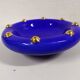 Vintage enamelled longwy blue and gold pocket cup