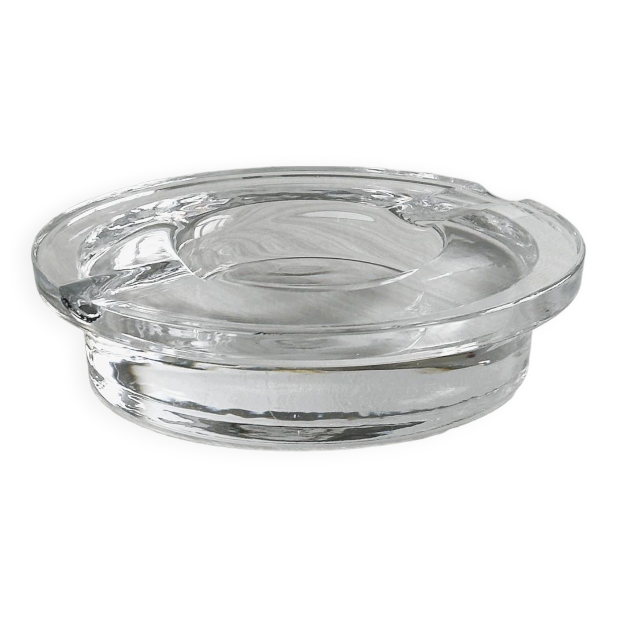 Very thick crystal ashtray, Retro futuristic.