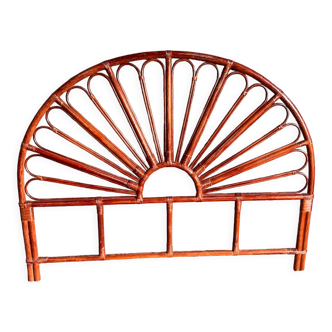 Vintage rattan headboard for double bed in 140cm