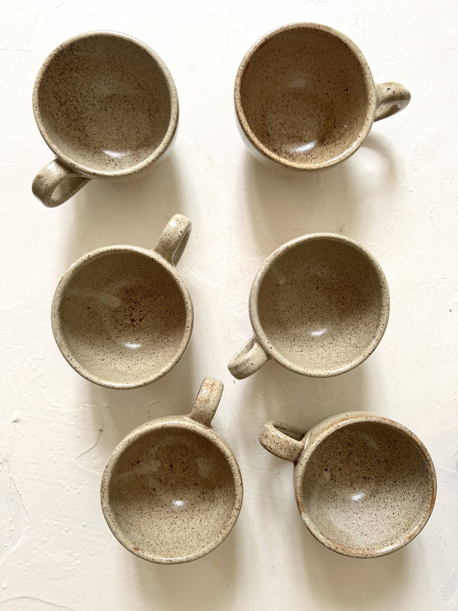 6-cup ceramic coffee service, handcrafted 1970.