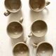 6-cup ceramic coffee service, handcrafted 1970.