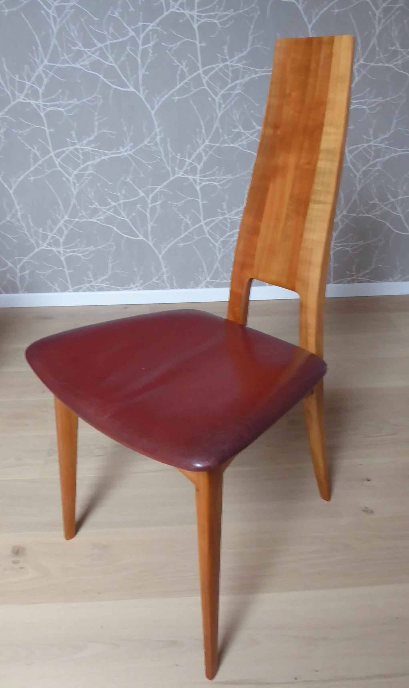 Leather and wood chair