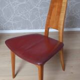 Leather and wood chair