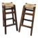 Pair of vintage stools with straw seats