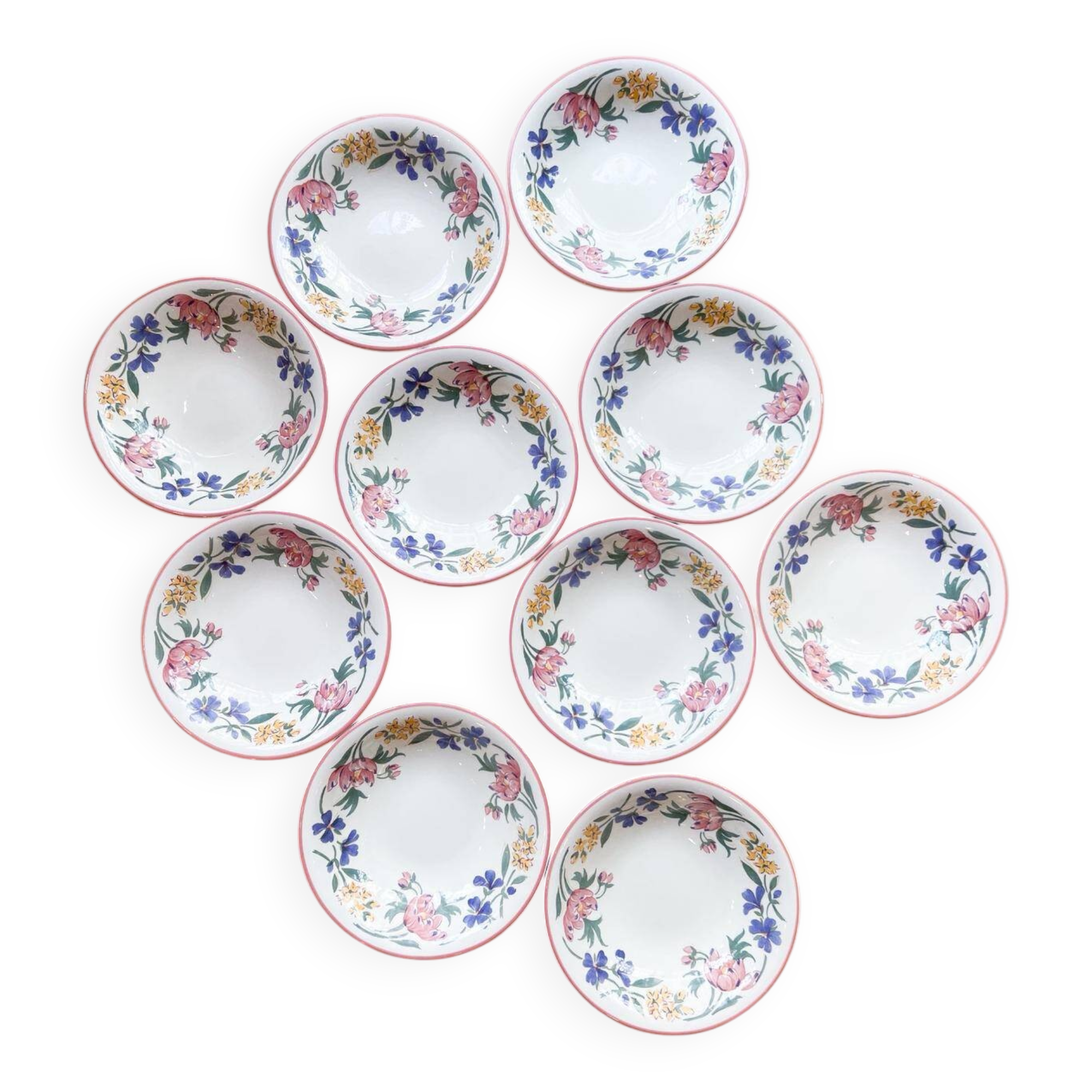 10 deep plates Staffordshire - England