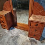 Art Deco mahogany dressing table with bevelled tilting mirror, France, 1920s–1930s.