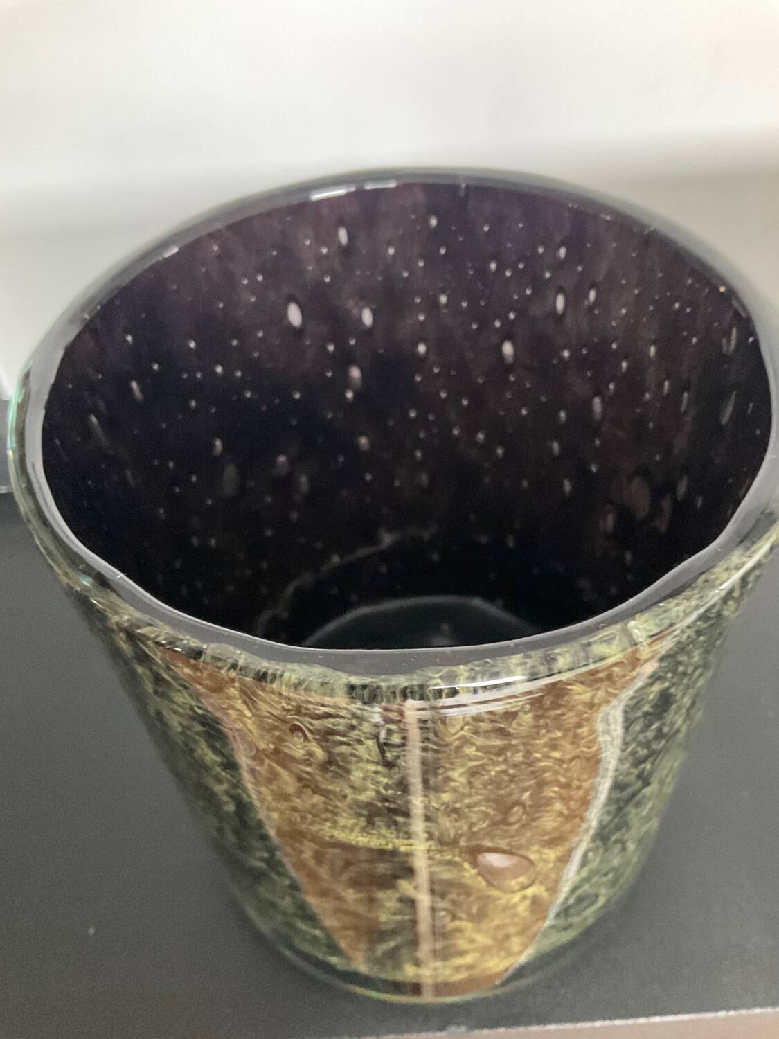 Vintage glass paste pot cover