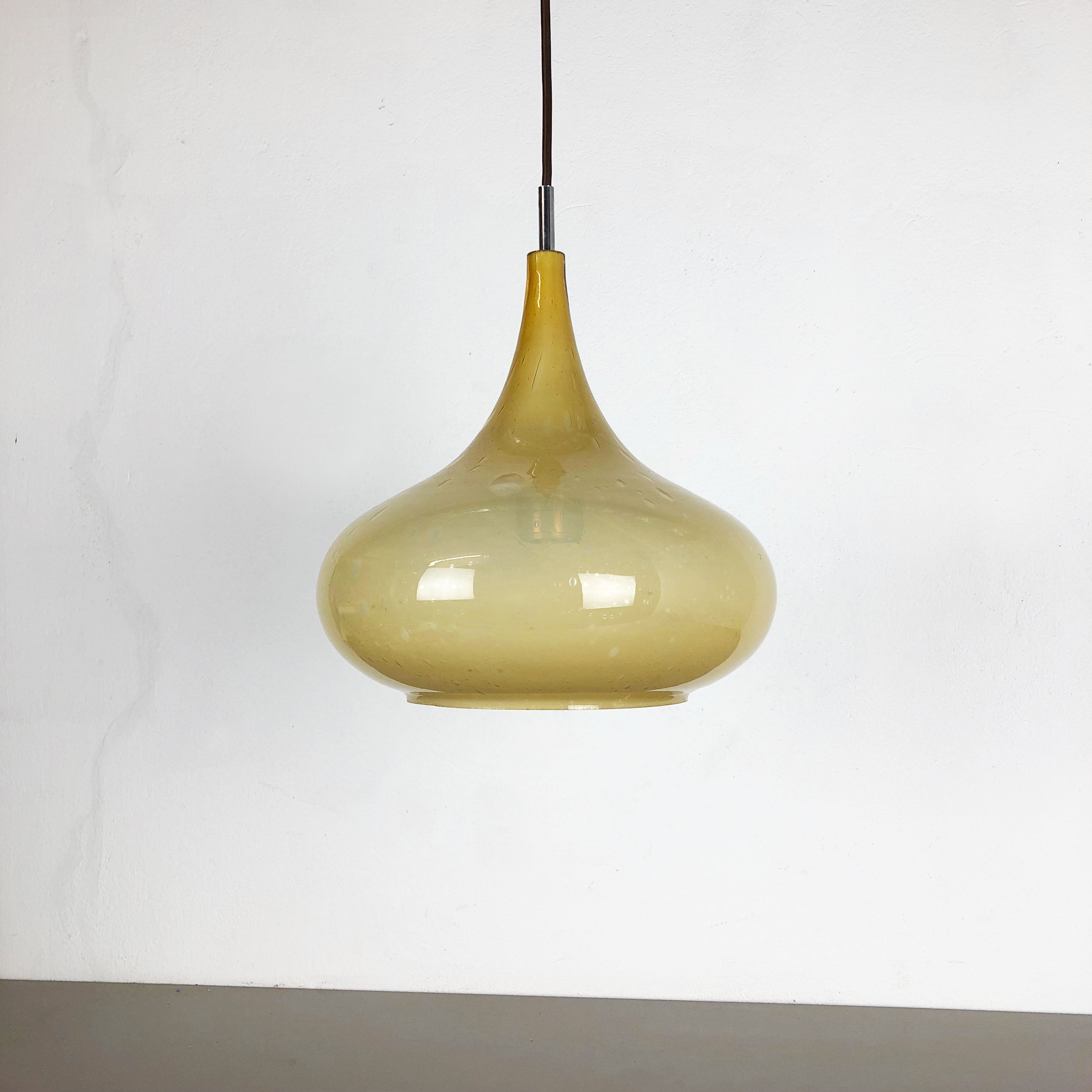 Original glass orient pendel hanging light by Doria Lights, Germany 1970s