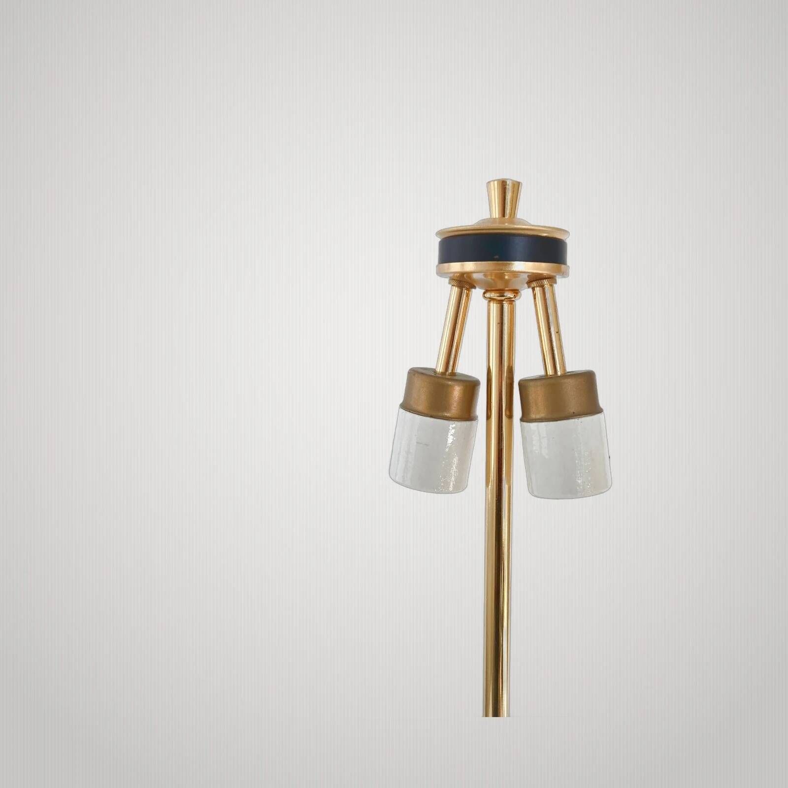 Lampe de table en bronze et laiton doré signée Sciolari, vers 1970