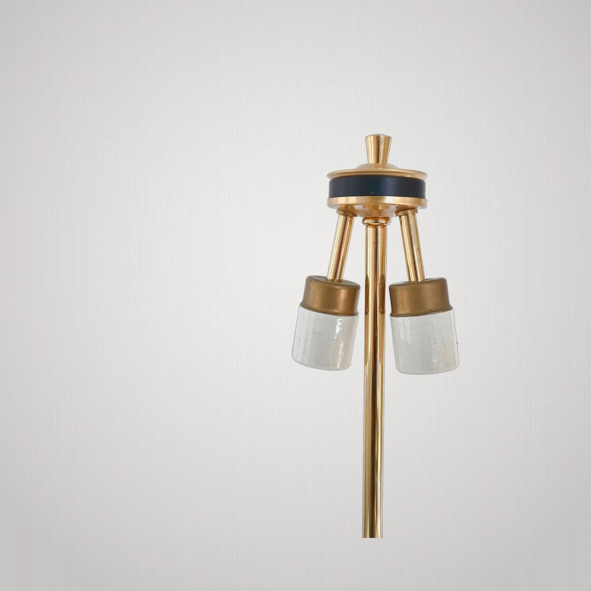 VINTAGE TABLE LAMP 1970 SIGNED SCIOLARI BRONZE & GOLD PLATED 70S YEARS