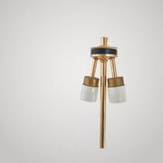 VINTAGE TABLE LAMP 1970 SIGNED SCIOLARI BRONZE & GOLD PLATED 70S YEARS
