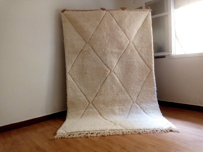 Berber rug - Beni Ouarain style - diamond pattern - handwoven wool - 252 x 162 cm