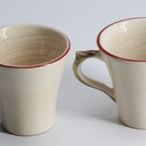 Set of 2 cups rooster and hen niderviller