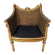 Louis XVI Cane Office Armchair In Golden Wood