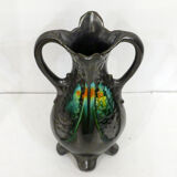 Amphora vase in metallic stoneware