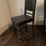 Pair of Louis XIII style oak chairs