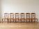 Set of 6 antique chairs in solid cherry wood and woven straw.