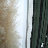 Turkish Green Black Striped Vintage Kilim Rug, 81x163Cm