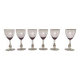 Joseph Stanik 6 red wine glasses of the Zuzanna model in Amethyst color with rims and golden ball
