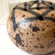 Pyrite stone flower holder signed – brutalist handmade ceramic 1970