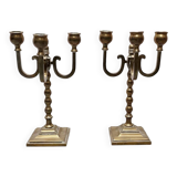 Old Dutch brass candelabras, 1920s