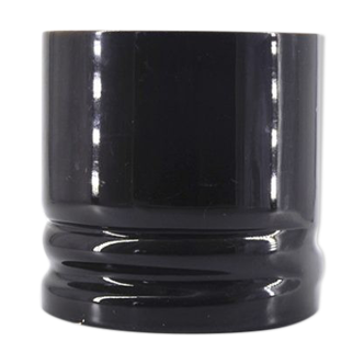 Glossy dark brown flower pot